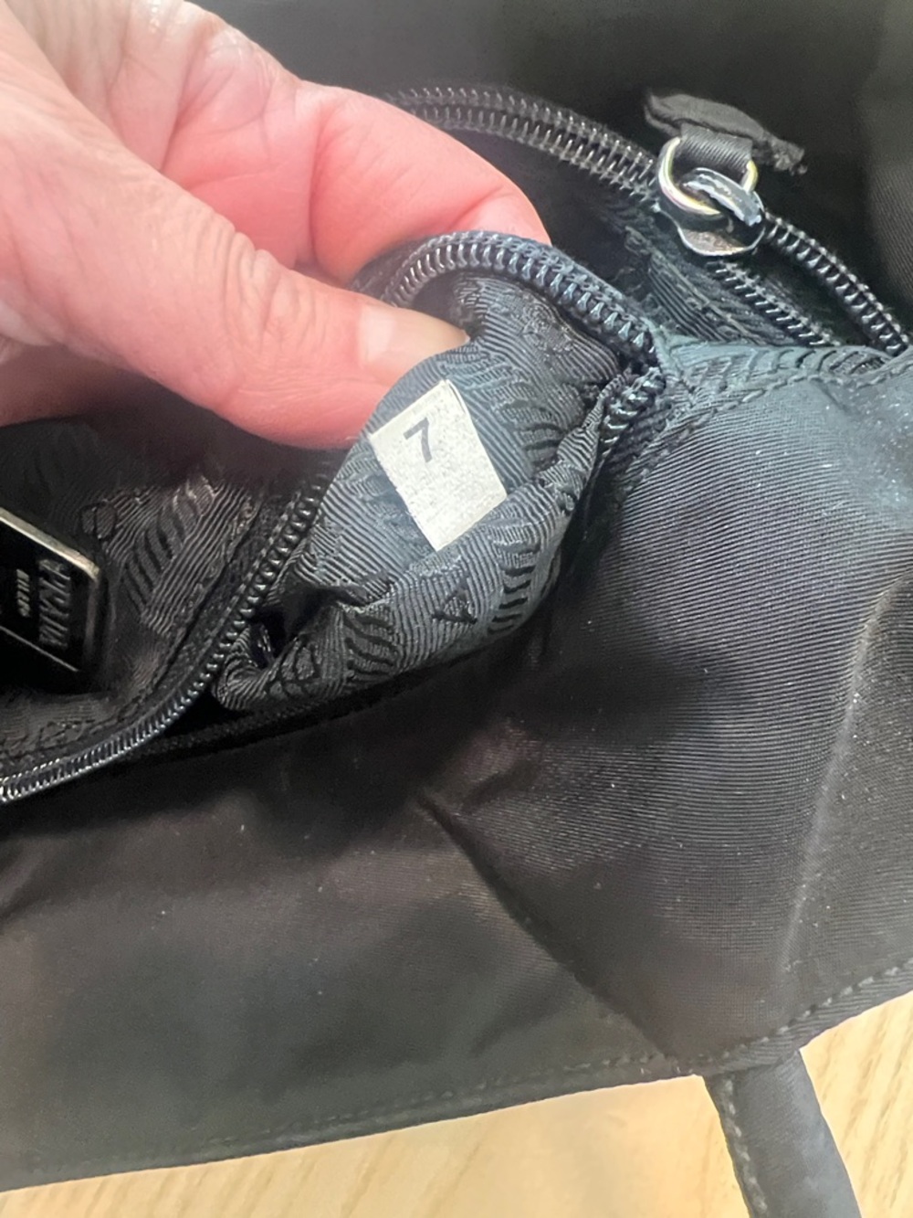 Prada Black Nylon Shopper Tote with Triangle Logo - Picture 7 of 8
